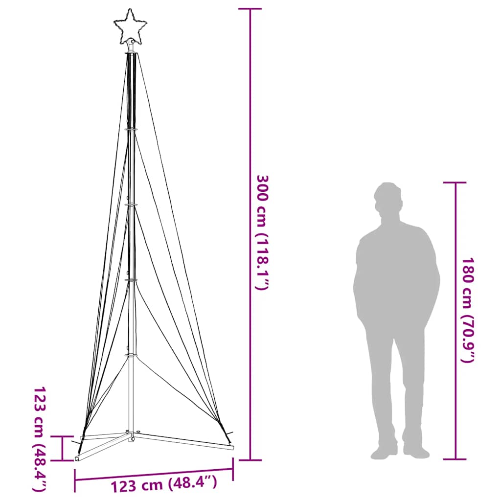 Meleg fehér LED karácsonyfa 525 LED 302 cm 12