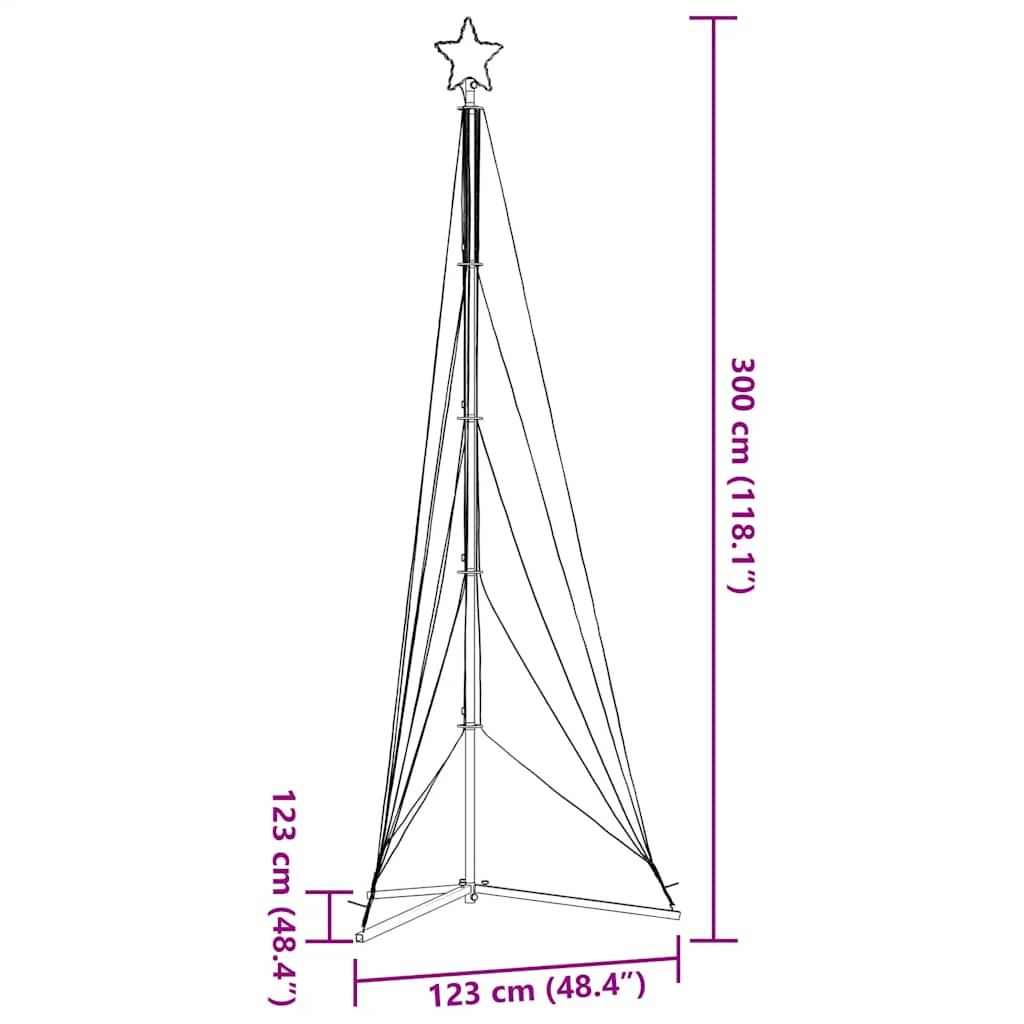 Meleg fehér LED karácsonyfa 525 LED 302 cm 11