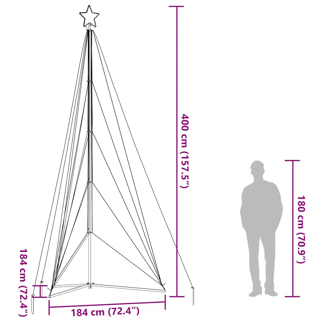 Hideg fehér LED karácsonyfa 615 LED 404,5 cm 12