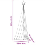 Színes LED karácsonyfa 447 LED 250 cm 12