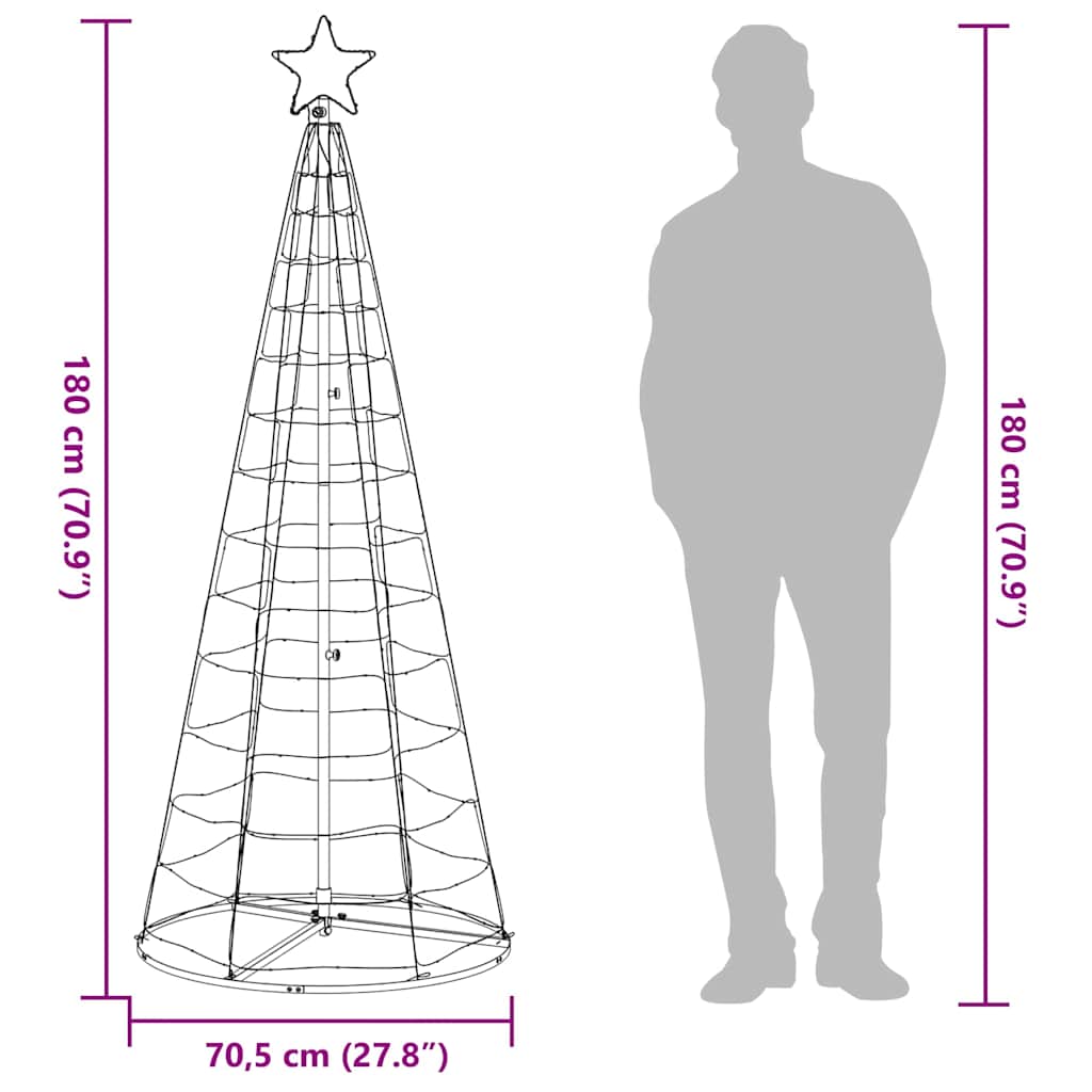 Színes LED karácsonyfa 200 LED 180 cm 14