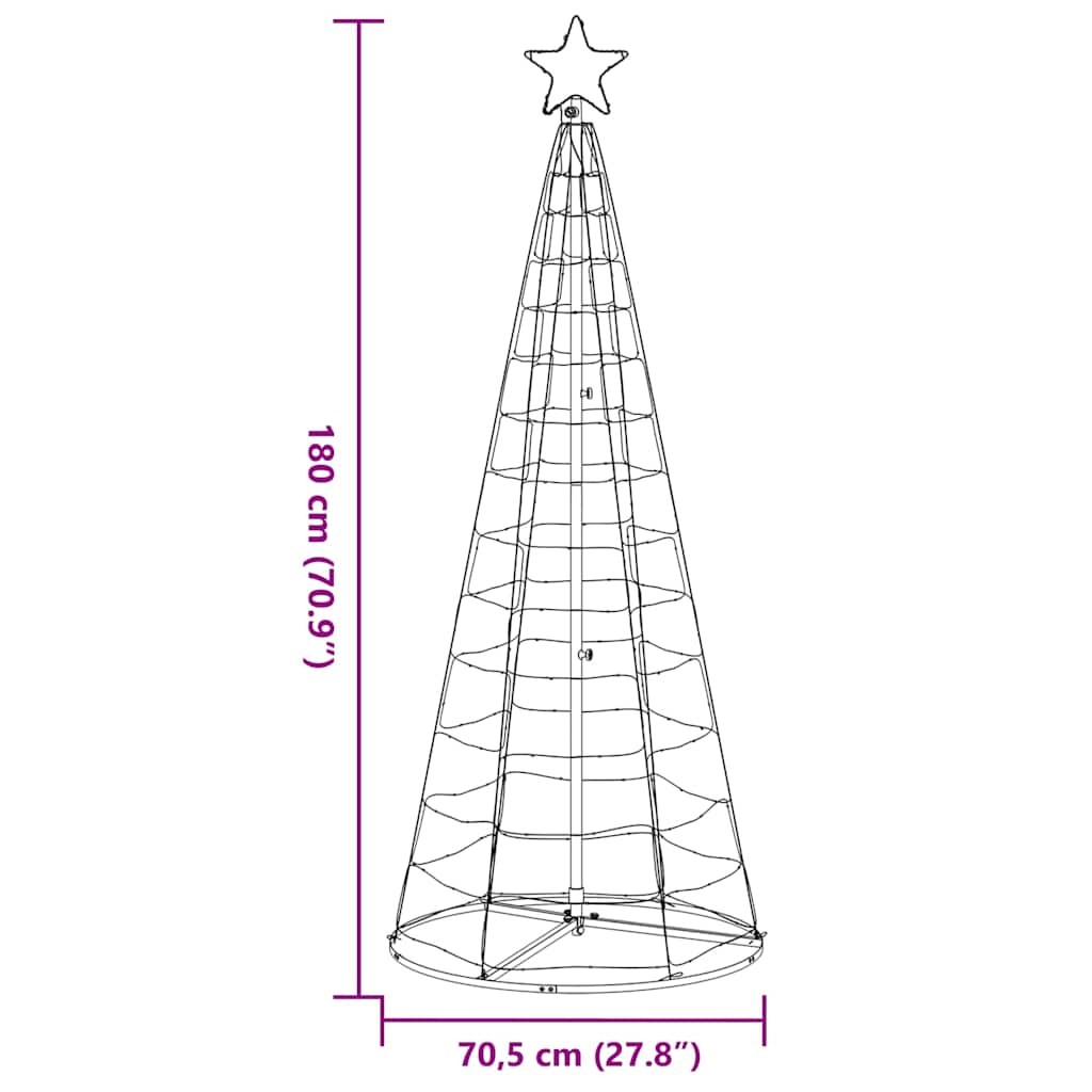 Színes LED karácsonyfa 200 LED 180 cm 13