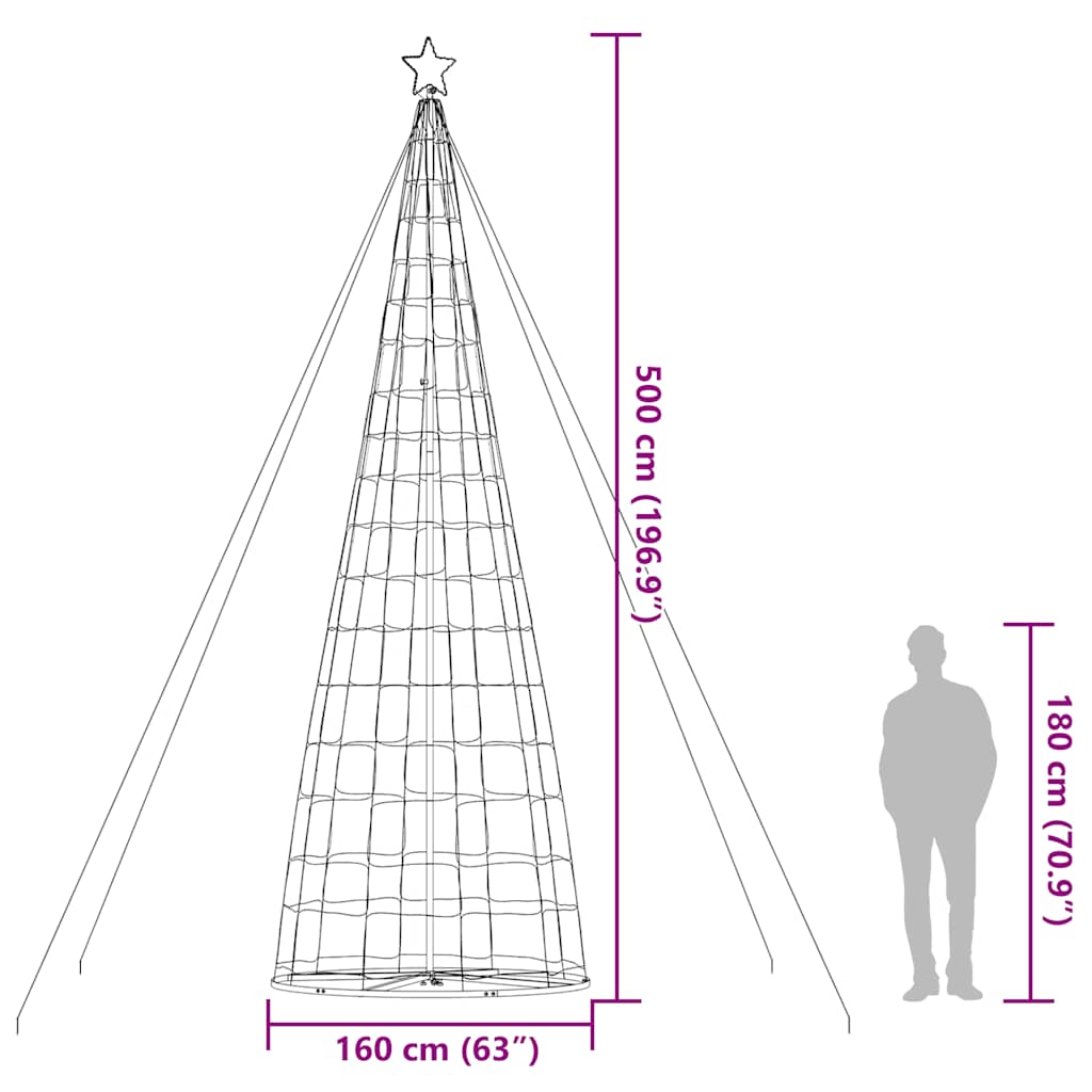 Hideg fehér LED karácsonyfa 1534 LED 500 cm 12
