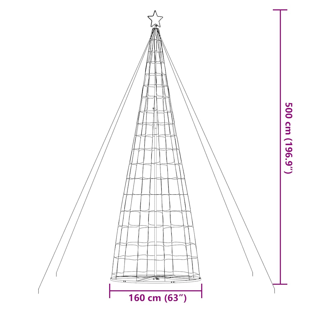 Hideg fehér LED karácsonyfa 1534 LED 500 cm 11