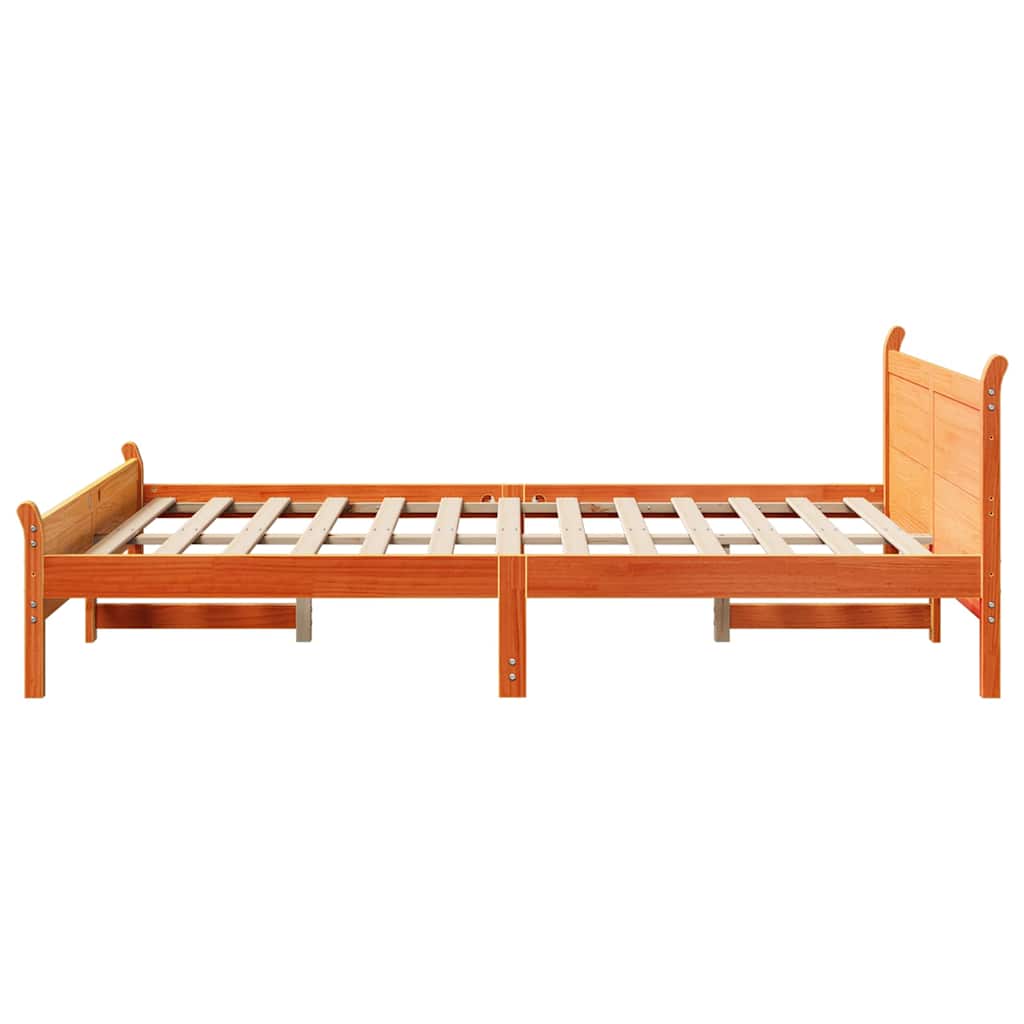 Viaszbarna tömör fenyőfa ágy matrac nélkül 120 x 200 cm 5