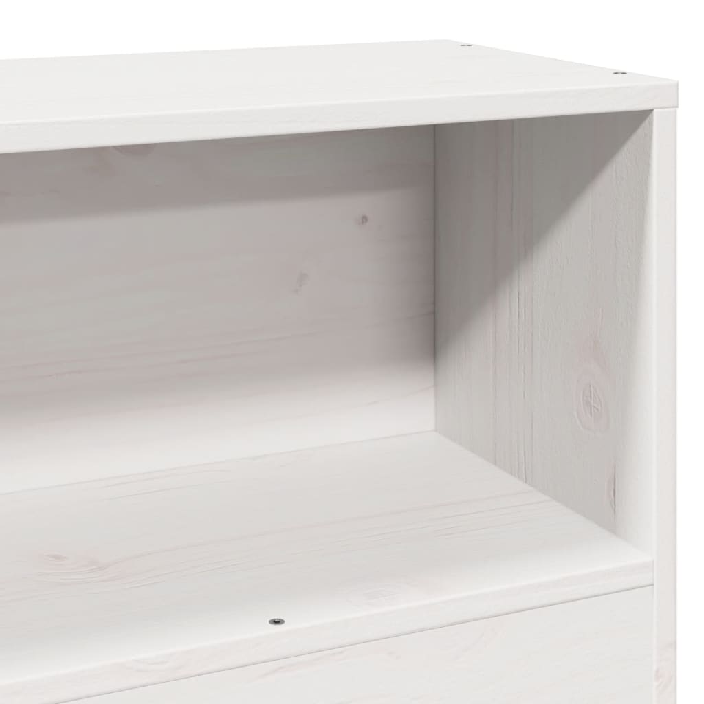 Fehér tömör fenyőfa fejtámla tárolóval 75 cm 8