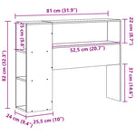 Fehér tömör fenyőfa fejtámla tárolóval 75 cm 10