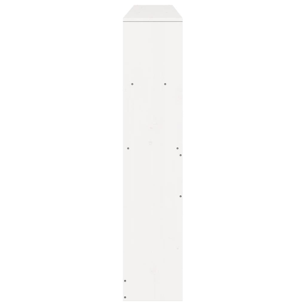Fehér tömör fenyőfa fejtámla tárolóval 180 cm 5