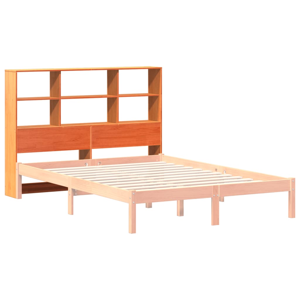 Viaszbarna tömör fenyőfa fejtámla tárolóval 150 cm 7