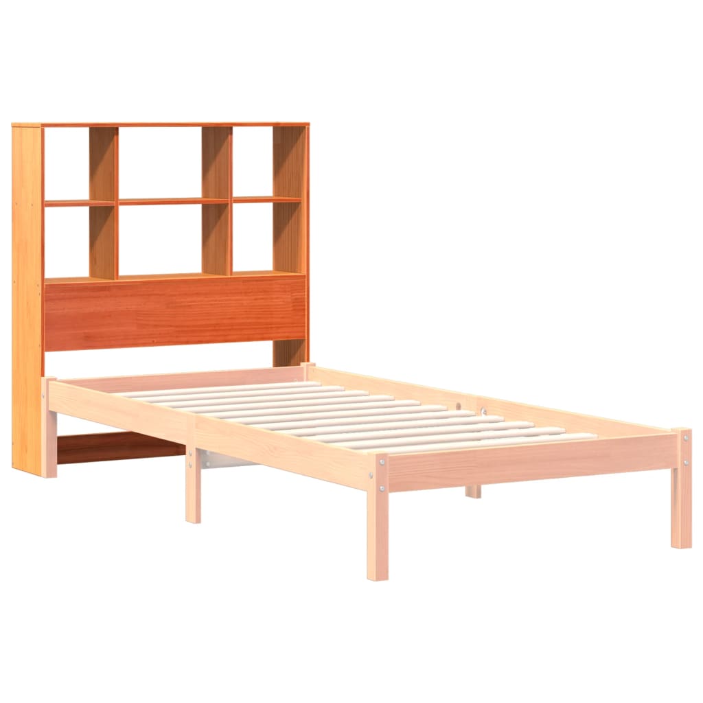 Viaszbarna tömör fenyőfa fejtámla tárolóval 100 cm 7