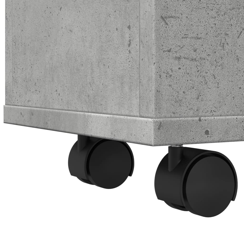 Betonszürke szerelt fa görgős keskeny fürdőszobaszekrény 8