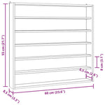 Fa gyűjtői vitrin 6 polccal 60x8,5x55cm 60x8,5x55 cm 9