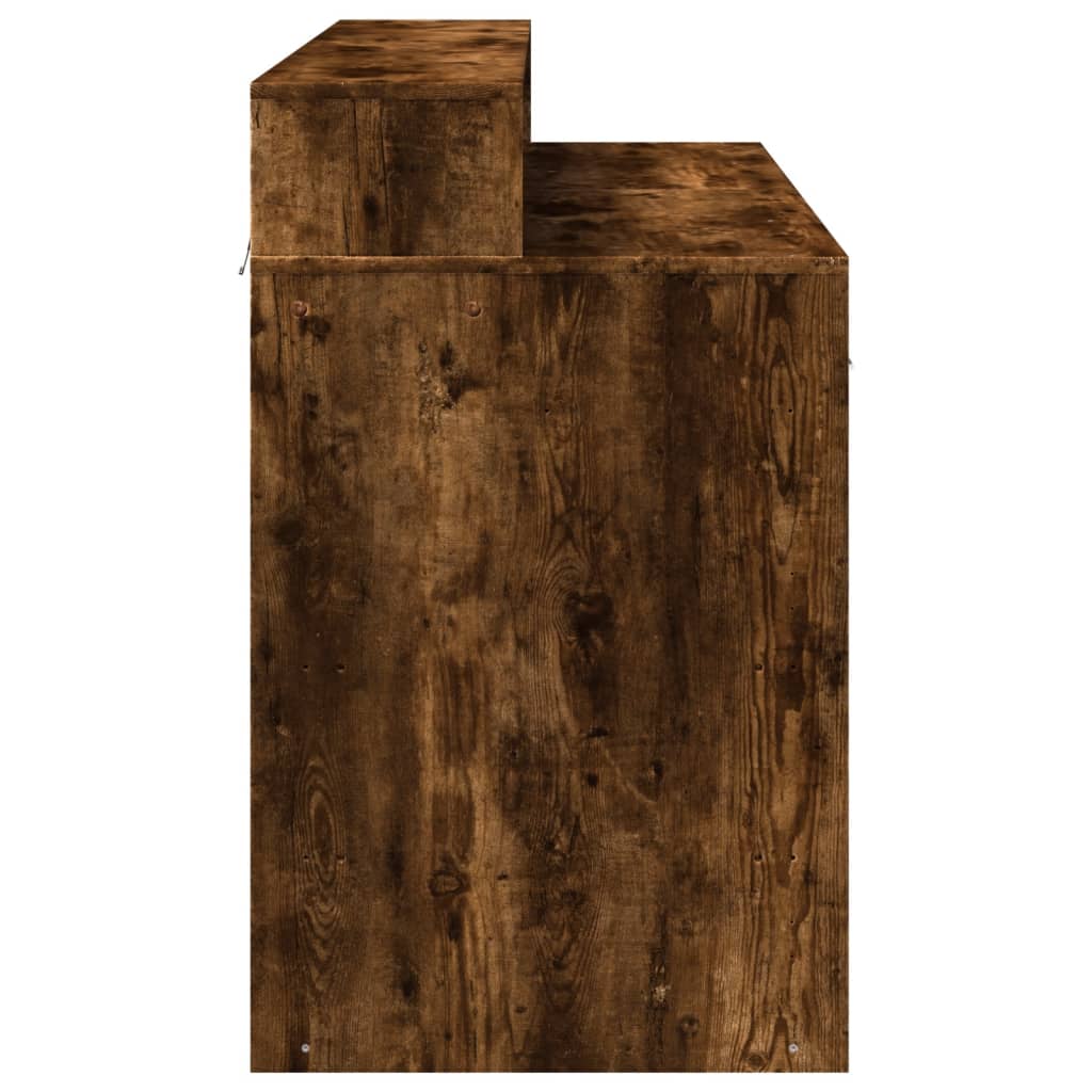 Füstös tölgy színű szerelt fa íróasztal LED-ekkel 120x55x91 cm 8