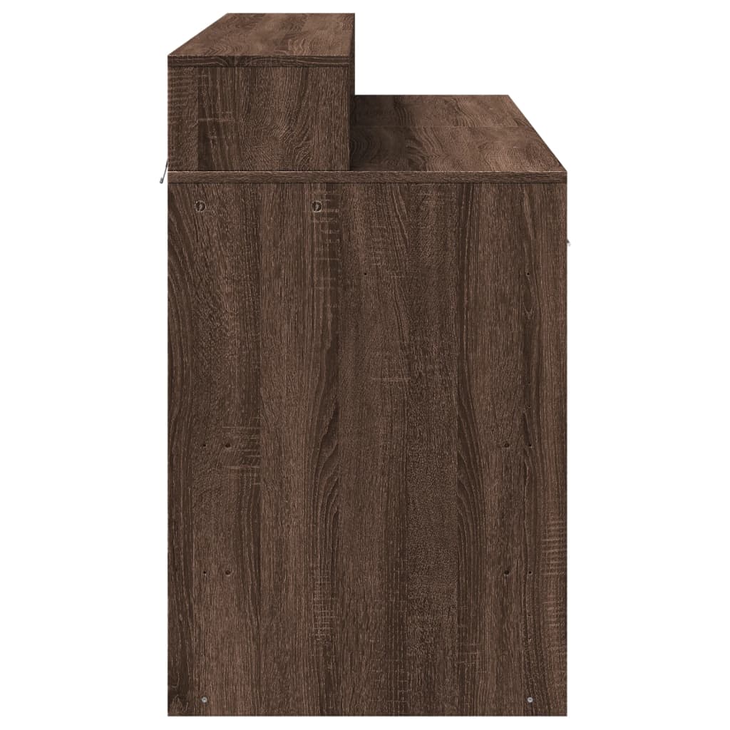 Barna tölgy színű szerelt fa íróasztal LED-ekkel 120x55x91 cm 8
