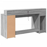 Szürke sonoma színű szerelt fa íróasztal LED-ekkel 160x55x91 cm 7