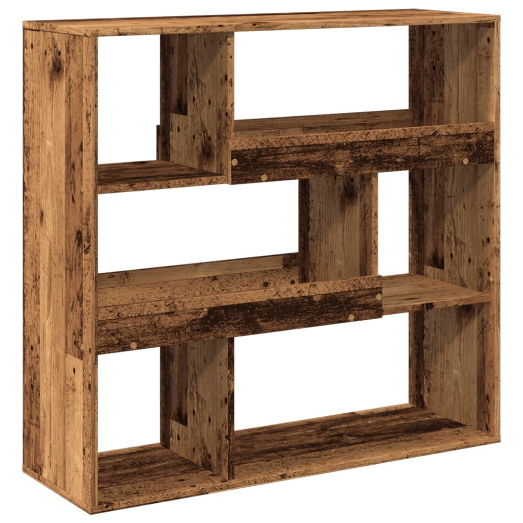 Antik fa színű szerelt fa térelválasztó 100 x 33 x 94,5 cm 2