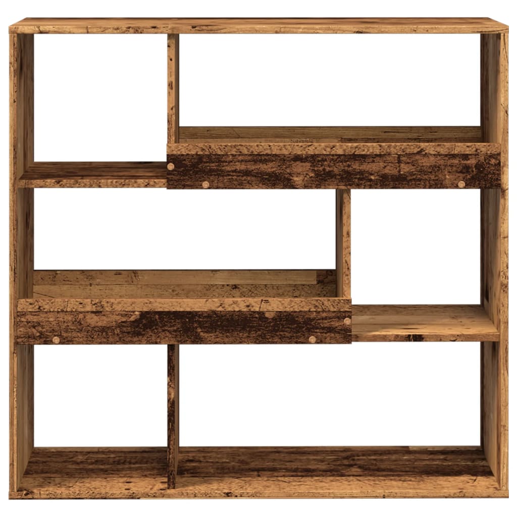 Antik fa színű szerelt fa térelválasztó 100 x 33 x 94,5 cm 4