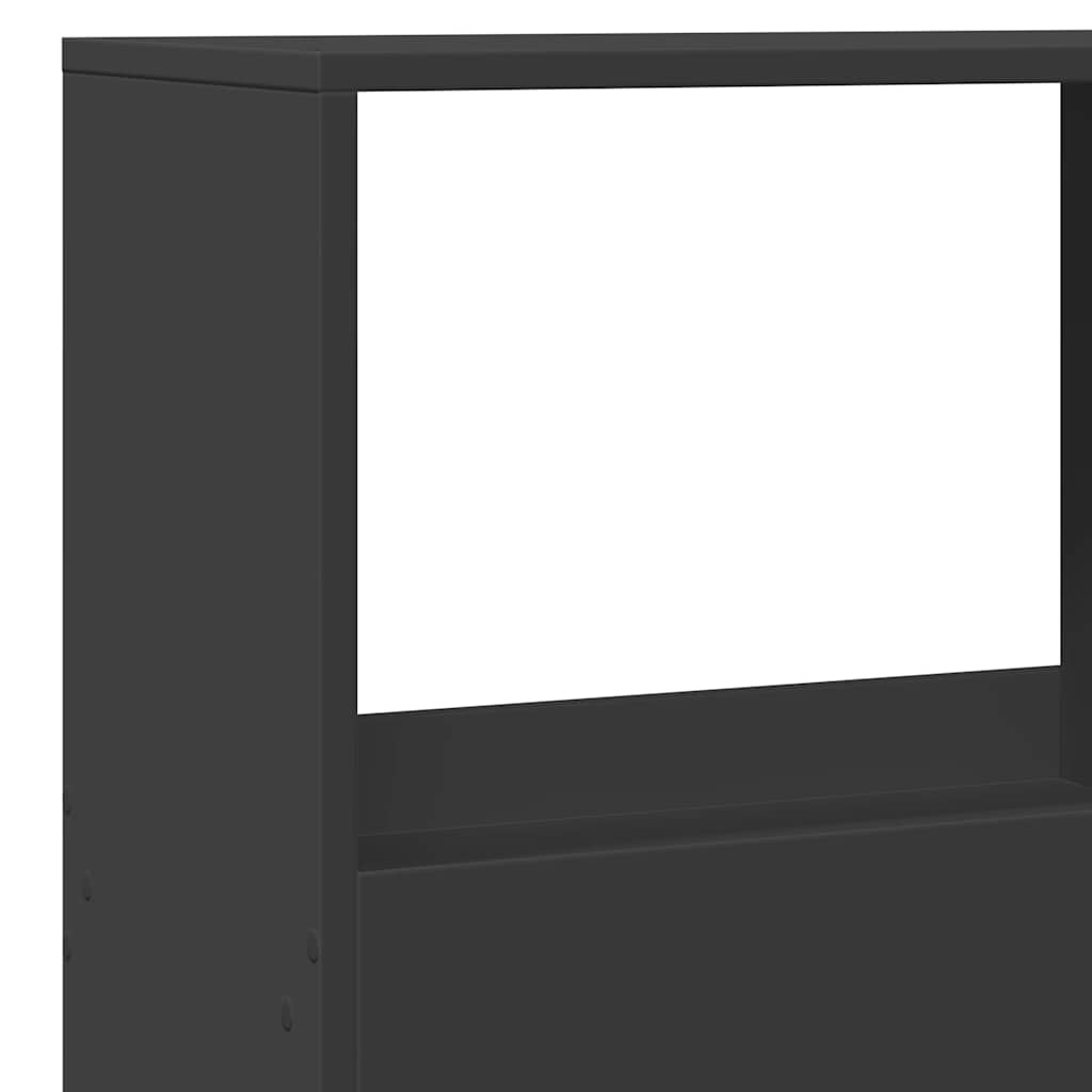 Fekete szerelt fa térelválasztó 100 x 33 x 155,5 cm 7