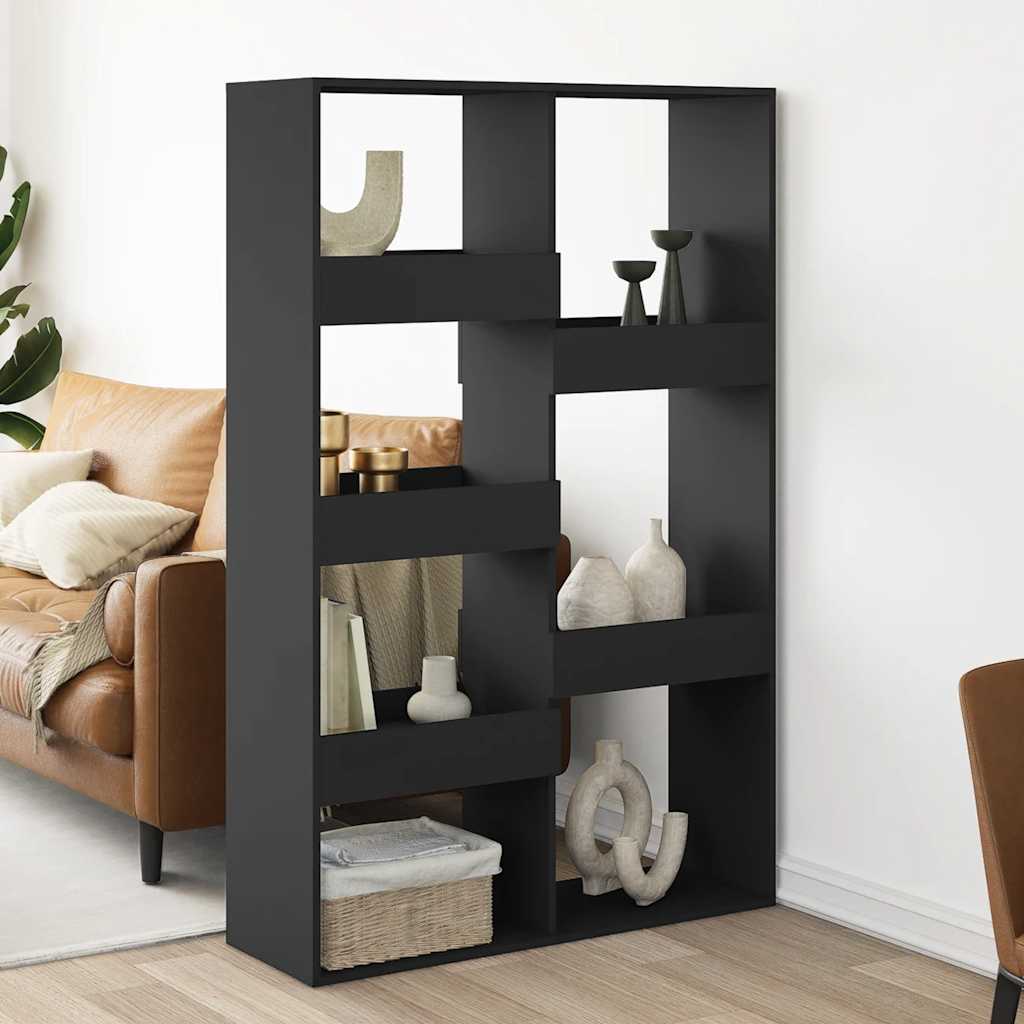 Fekete szerelt fa térelválasztó 100 x 33 x 155,5 cm