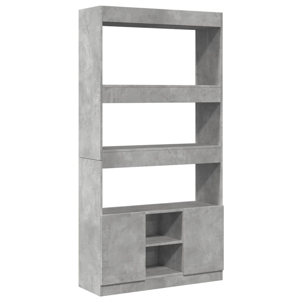 Betonszürke szerelt fa magasszekrény 92 x 33 x 180 cm 2