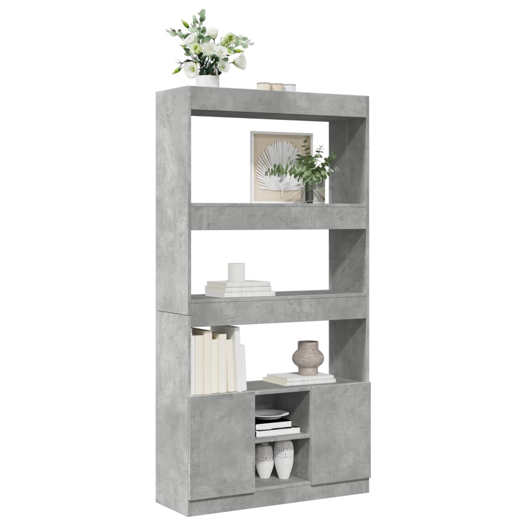 Betonszürke szerelt fa magasszekrény 92 x 33 x 180 cm 4