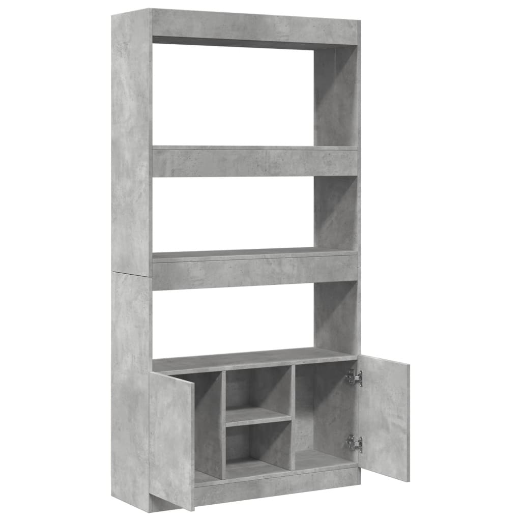 Betonszürke szerelt fa magasszekrény 92 x 33 x 180 cm 8