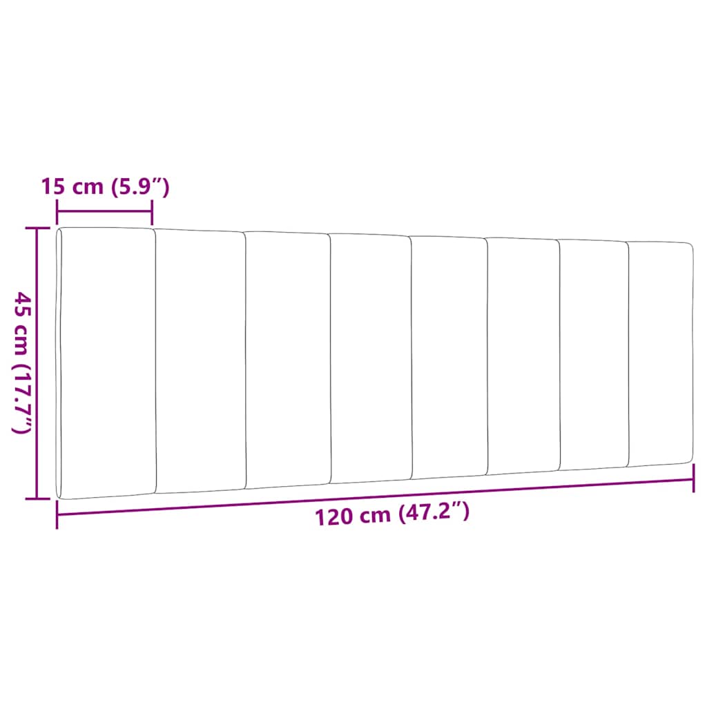 Sötétbarna szövet fejtámla párna Hanko 120 cm 9