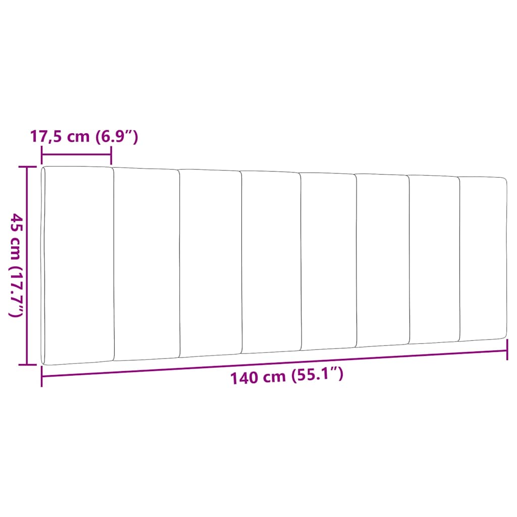 Tópszínű szövet fejtámla párna Hanko 140 cm 9