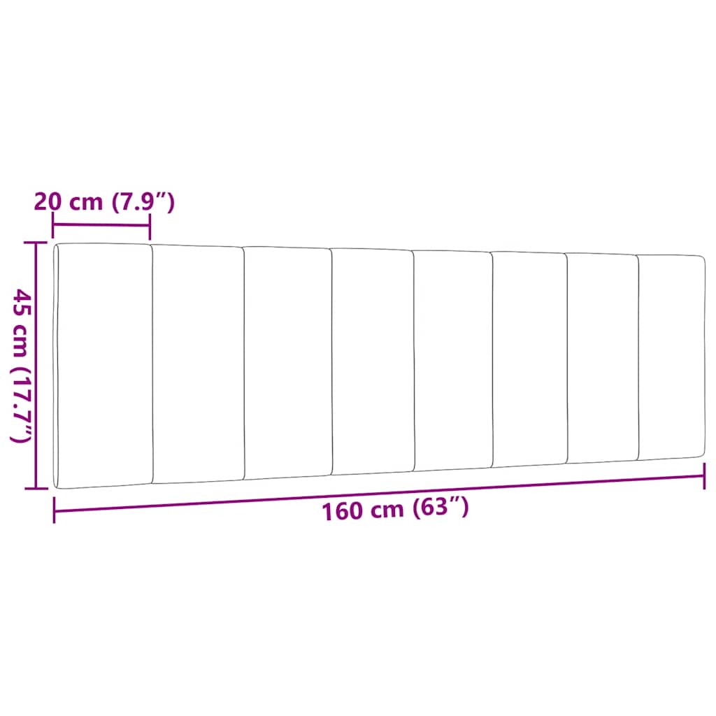 Sötétbarna szövet fejtámla párna Hanko 160 cm 9