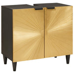 Fürdőszobai Szekrény Szett 2 db Fekete és Brass 62 x 33 x 58 cm 3