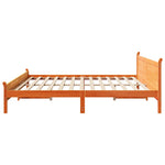 Viaszbarna tömör fenyőfa ágy matrac nélkül 200 x 200 cm 5