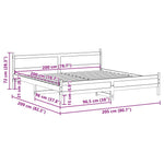 Viaszbarna tömör fenyőfa ágy matrac nélkül 200 x 200 cm 9
