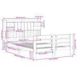 Barna tömör fenyőfa könyvespolcos ágy matrac nélkül 150 x 200cm 11