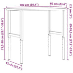 Tömör bükkfa négyszög alakú munkapad 100 x 60 x (71,5-98) cm 12