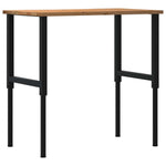 Világosbarna tömör tölgyfa munkapad 100 x 60 x (71,5-98) cm 6