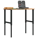 Világosbarna tömör tölgyfa munkapad 100 x 60 x (71,5-98) cm