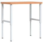 Tömör bükkfa négyszög alakú munkapad 100 x 60 x (73-99,5) cm 2