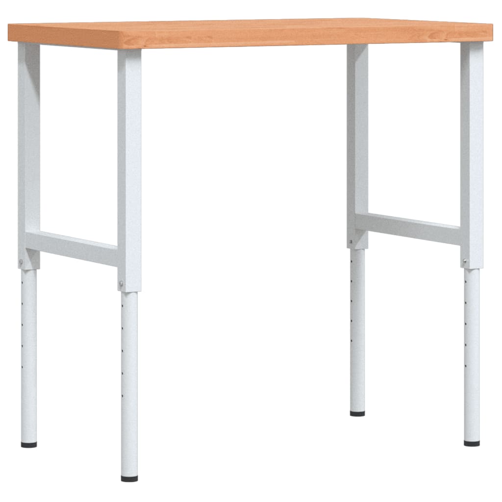 Tömör bükkfa négyszög alakú munkapad 100 x 60 x (73-99,5) cm 2