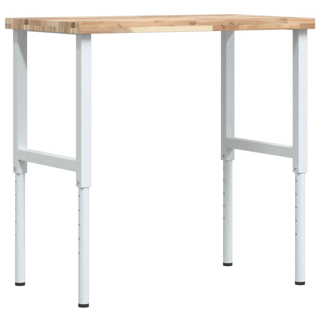 Tömör bükkfa négyszög alakú munkapad 100 x 60 x (73-99,5) cm 2