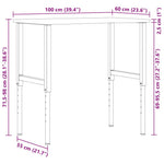 Sötétbarna tömör tölgyfa munkapad 100 x 60 x (71,5-98) cm 11