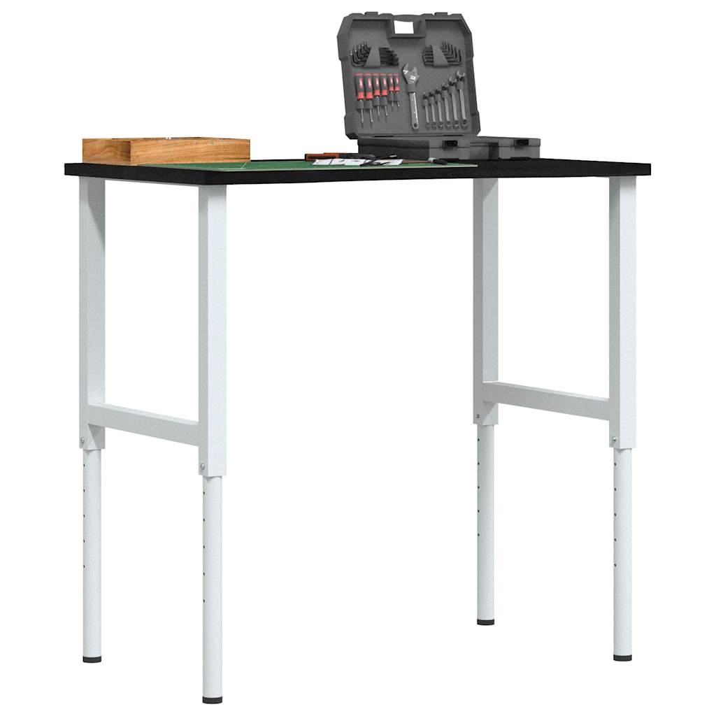 Sötétbarna tömör tölgyfa munkapad 100 x 60 x (71,5-98) cm