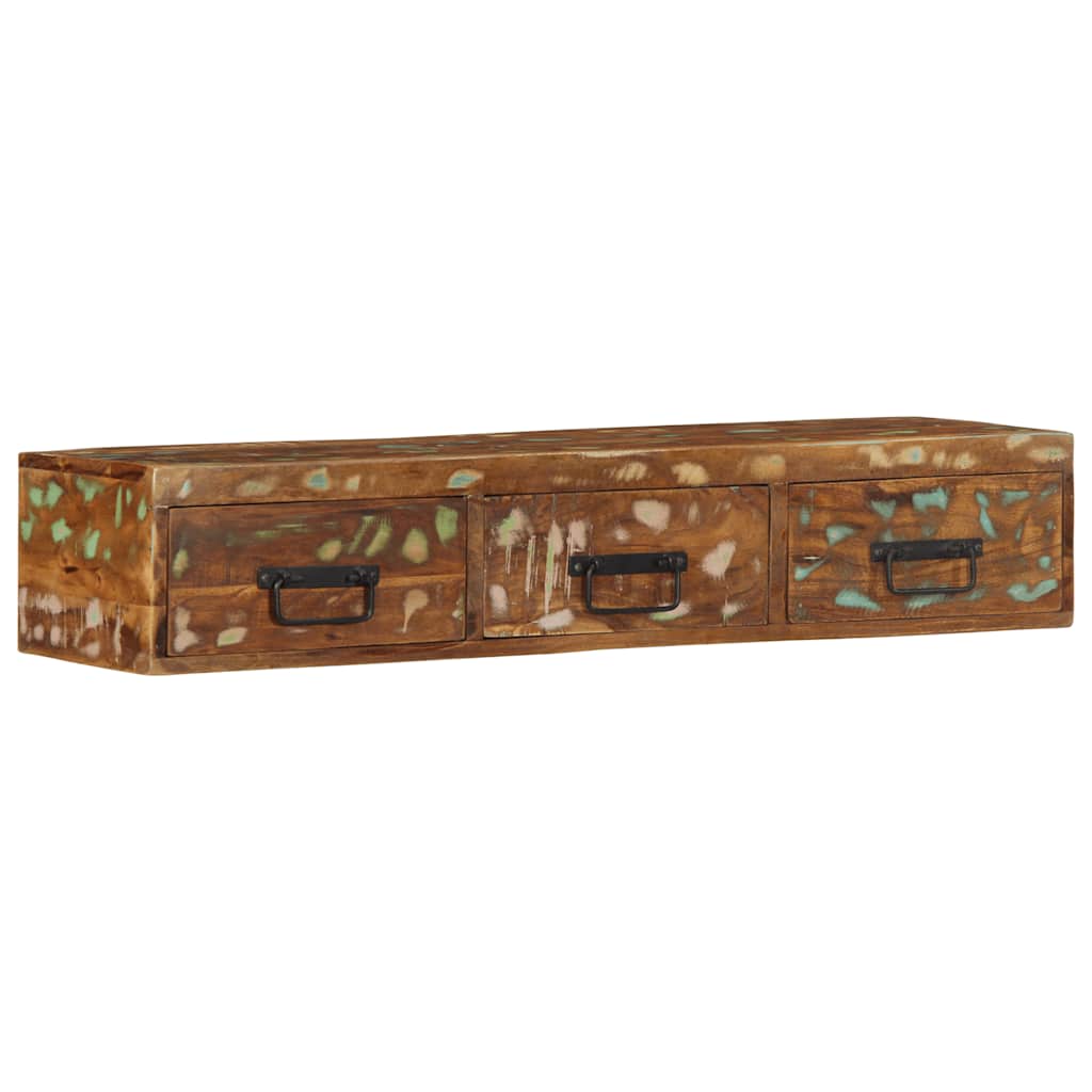 Tömör újrahasznosított falra szerelhető TV-szekrény 100x30x19cm