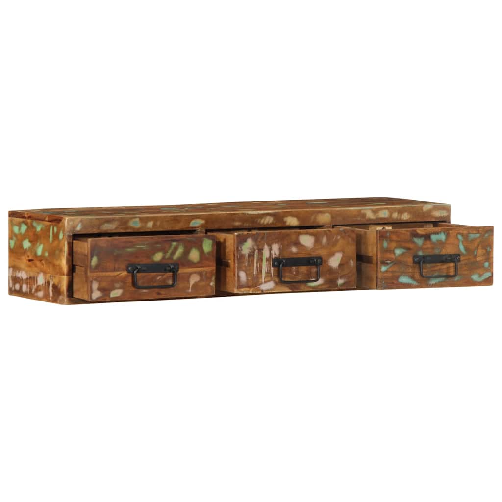 Tömör újrahasznosított falra szerelhető TV-szekrény 100x30x19cm 2