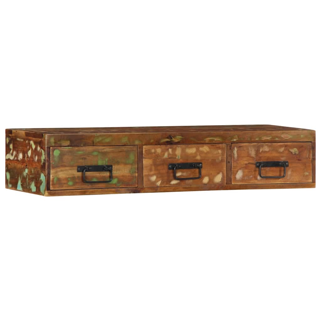 Tömör újrahasznosított falra szerelhető TV-szekrény 100x30x19cm 3