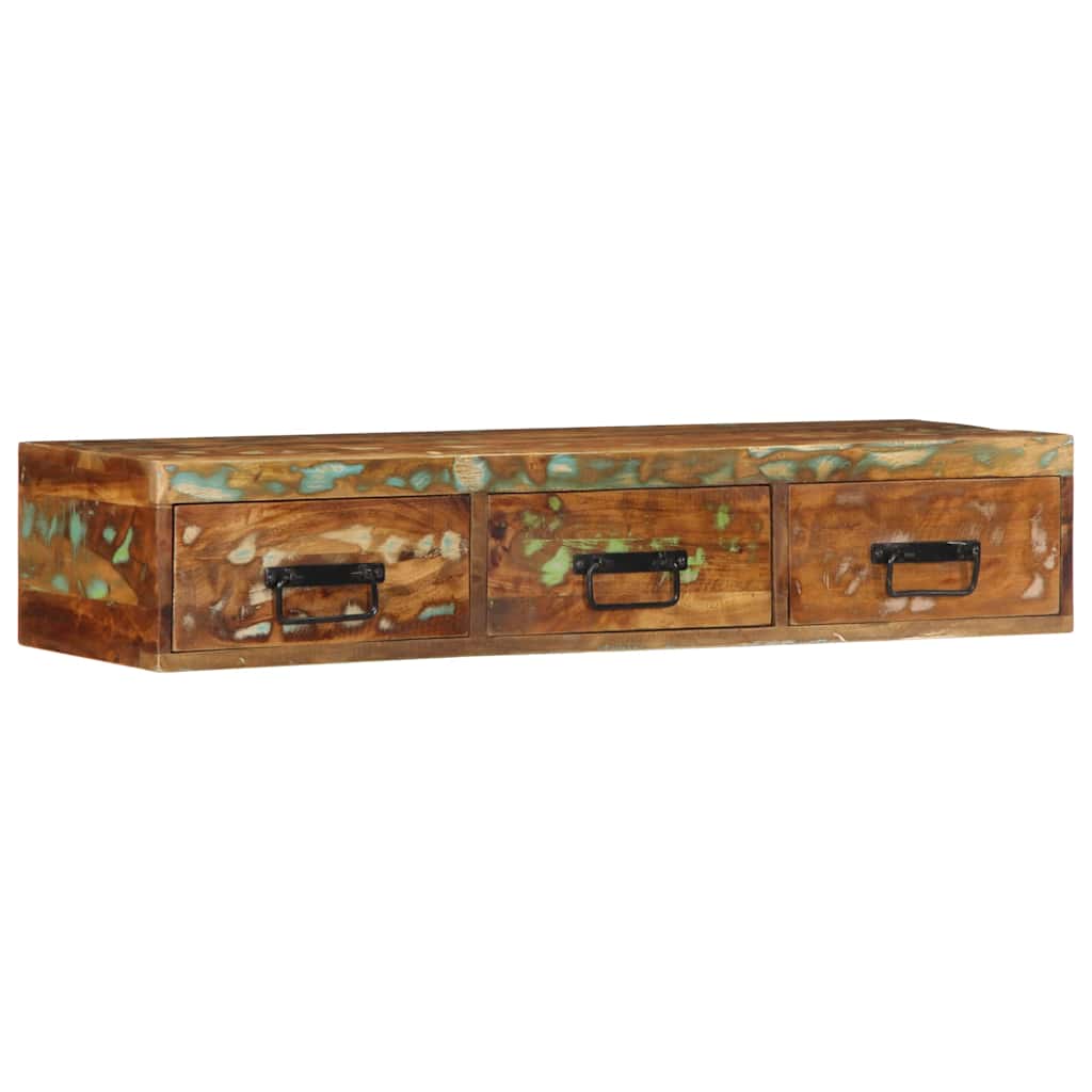 Tömör újrahasznosított falra szerelhető TV-szekrény 100x30x19cm 4