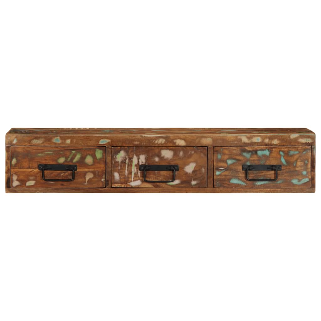 Tömör újrahasznosított falra szerelhető TV-szekrény 100x30x19cm 5