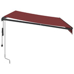 Burgundi vörös automata kihúzható LED-es napellenző 350x250 cm 4