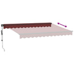 Burgundi vörös automata kihúzható LED-es napellenző 350x250 cm 10