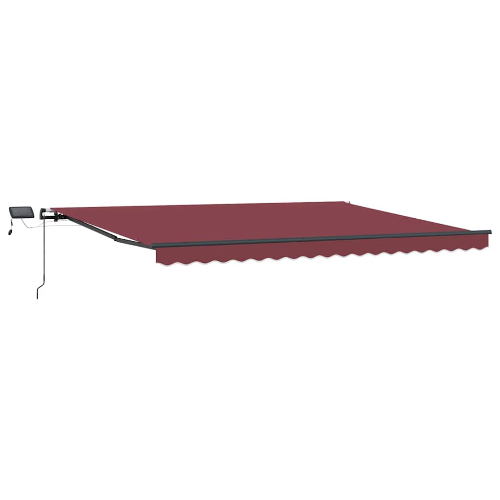 Burgundi vörös kézzel kihúzható LED-es napellenző 400 x 300 cm 2