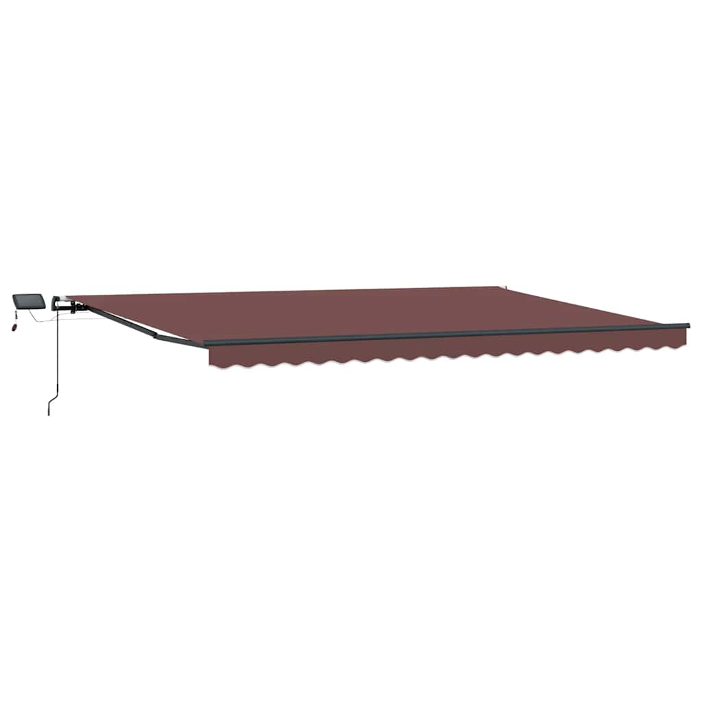 Barna kézzel kihúzható LED-es napellenző 500 x 300 cm 2